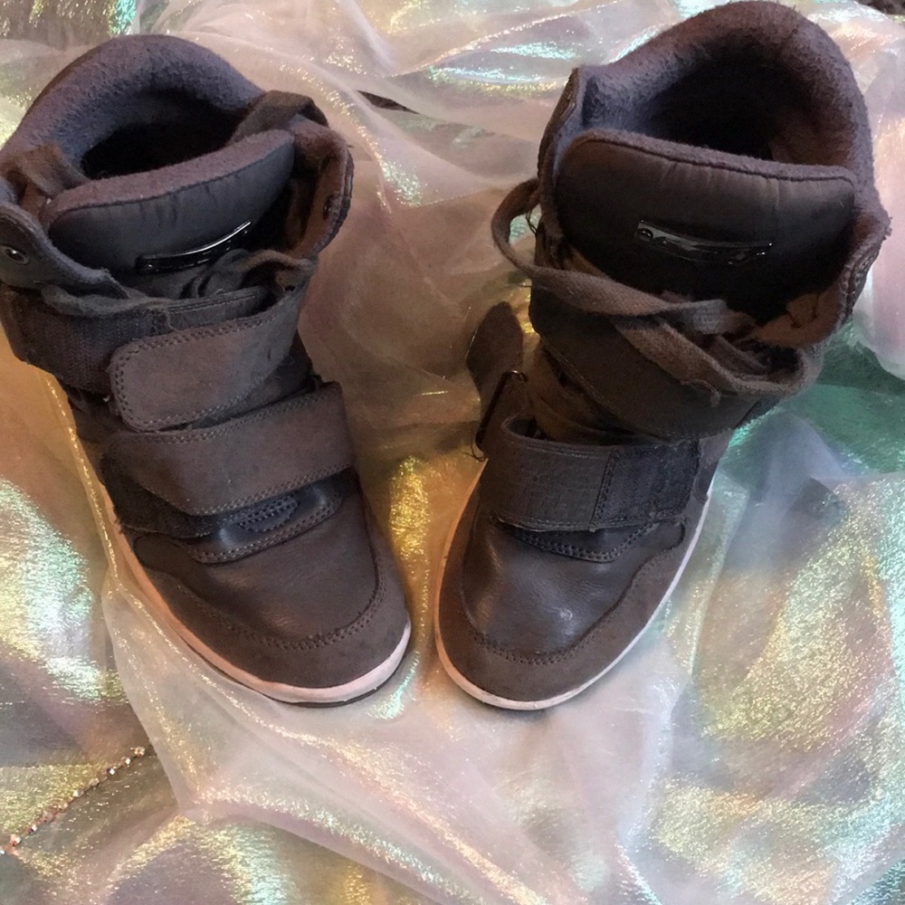 Also Dark grey wedge sneakers